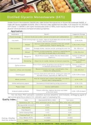 31566-31-1 Monoglycéride distillé GMS99 E471 Additifs alimentaires Stabilisateur Émulsifiant